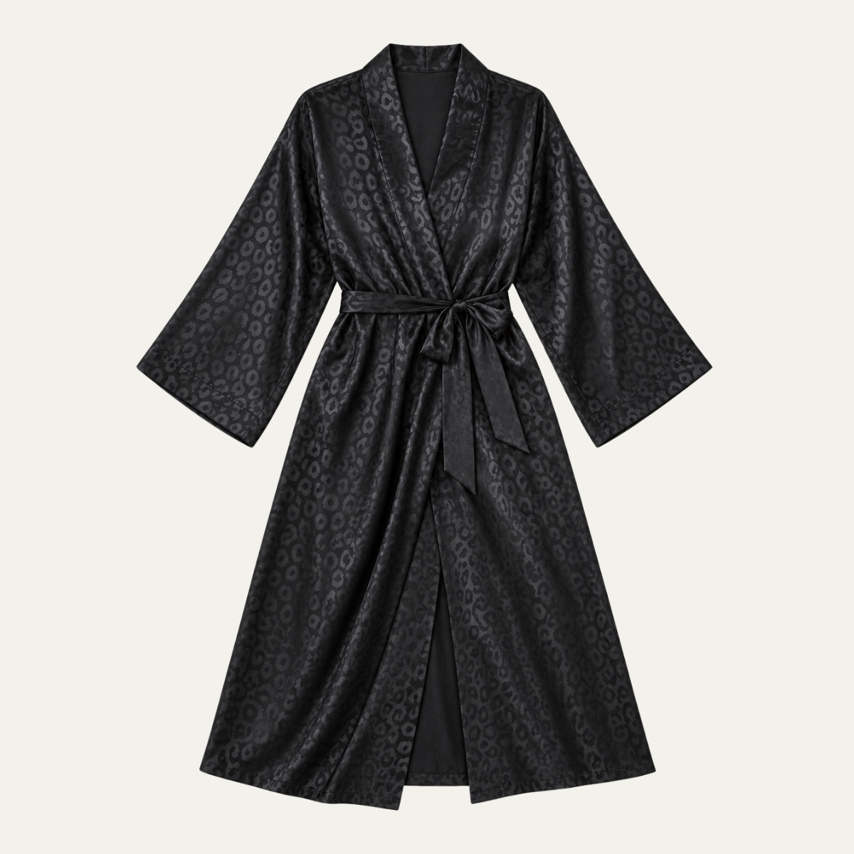 Women's Leopard Robe in Lustrous Satin