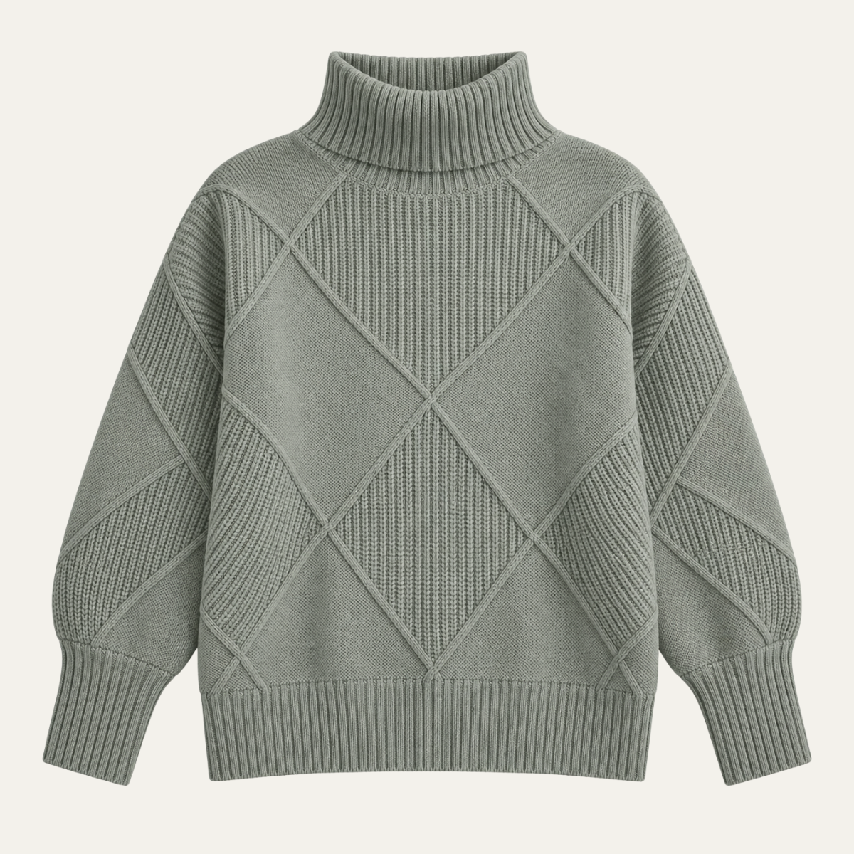 Women's Patterned Cable Jumper, High Neck