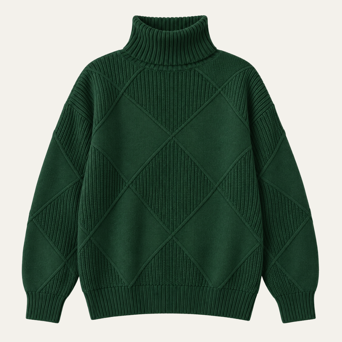 Women's Panelled Knit Jumper, High Neck