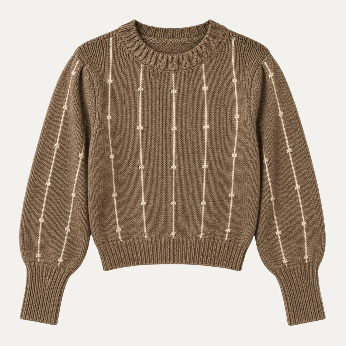 Women's Cropped Ribbed Top, Crew Neck