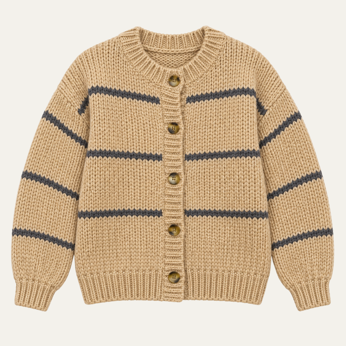 Women's Buttoned Cardigan in Stripes