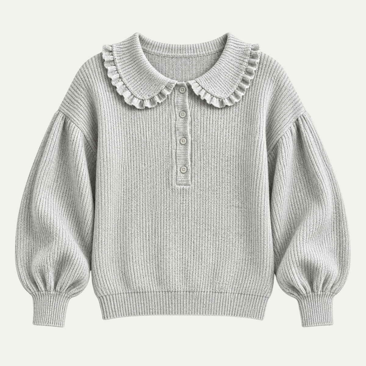 Women's Knit Top with Buttoned Collar