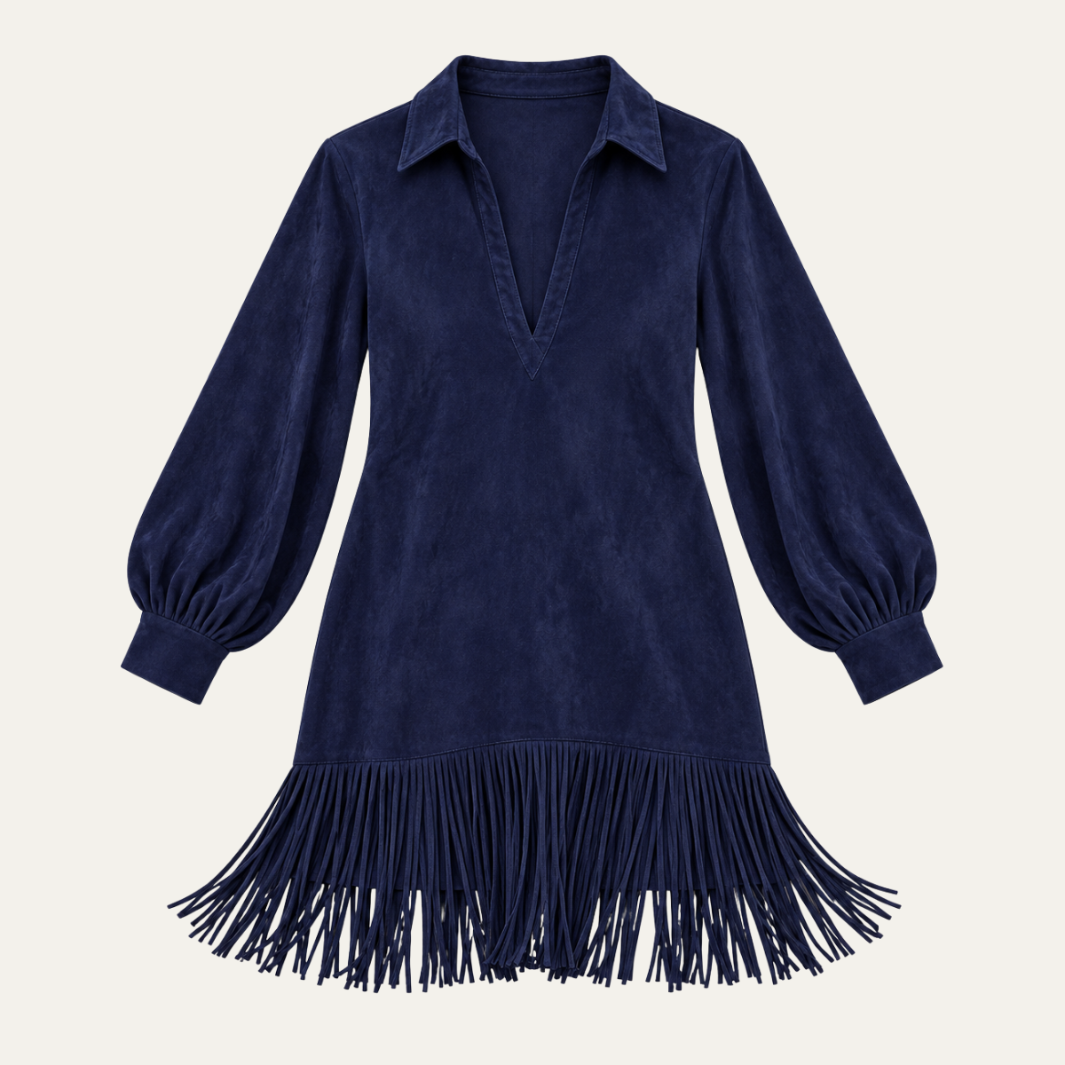 Women's Fringe Dress in Faux Suede
