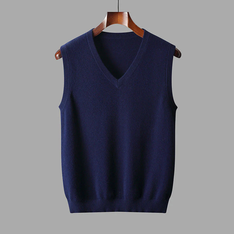 The Milan Men's V Neck Knit Cotton Vest