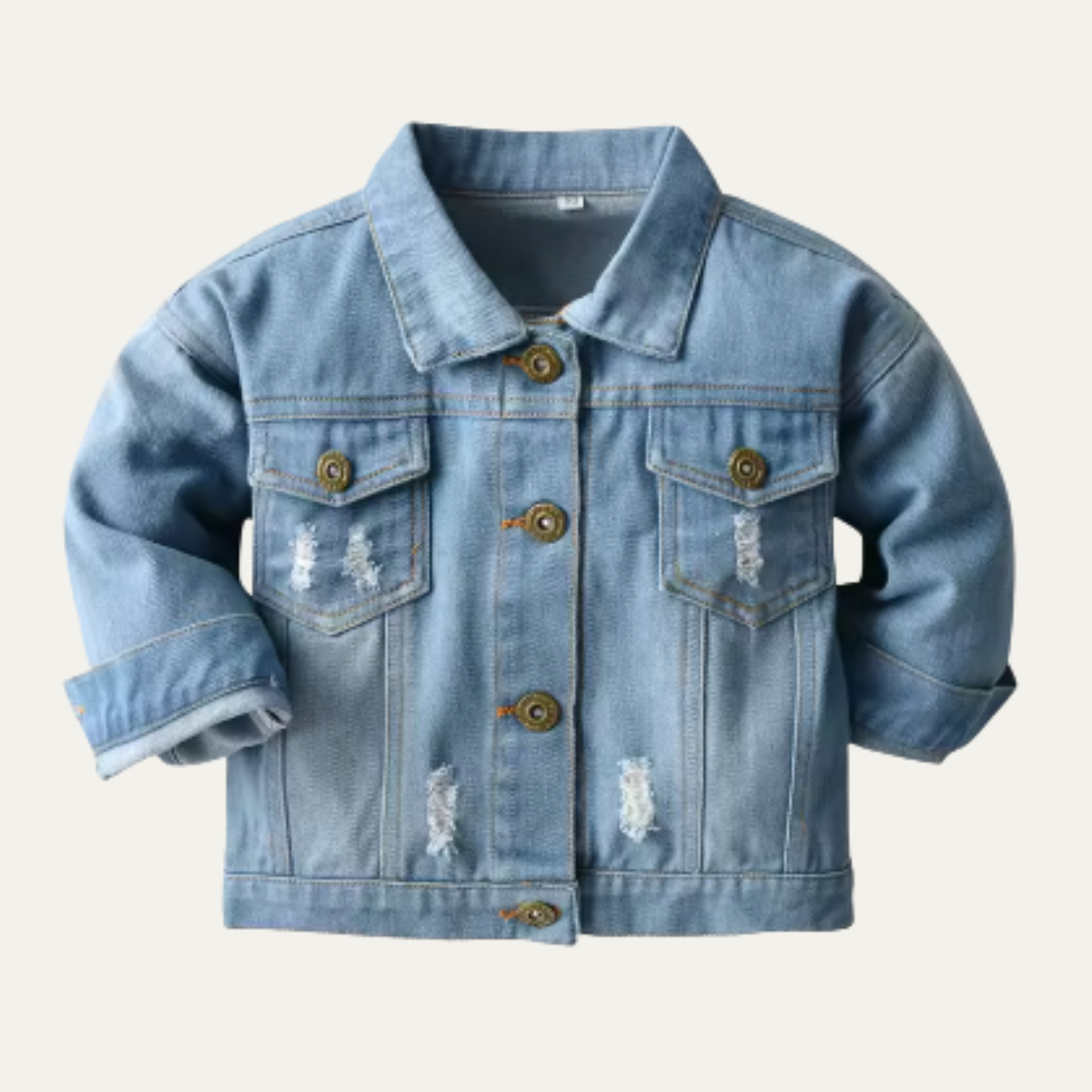 Baby Boys Distressed Button Up Denim Jacket