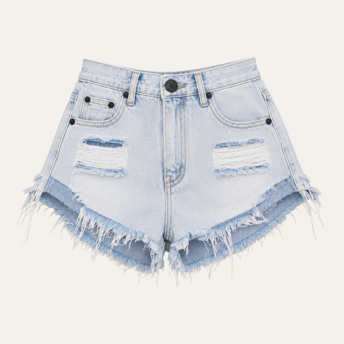 Women's Distressed Denim Shorts with Raw Hem