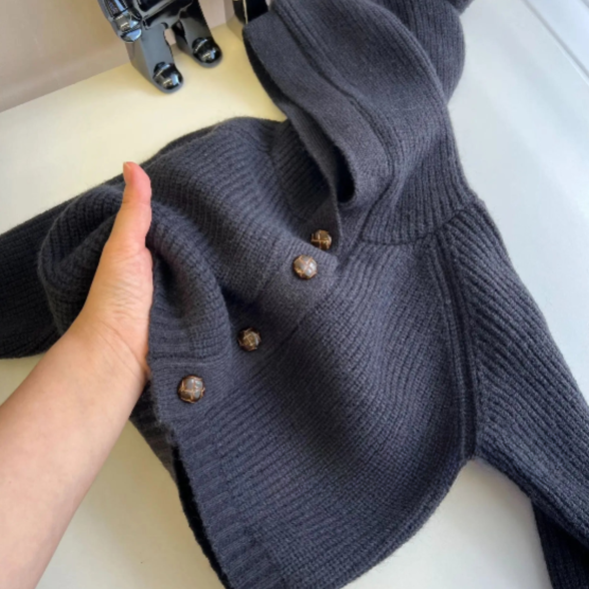 SoHo Kids Button Up Hooded Knit Cardigan