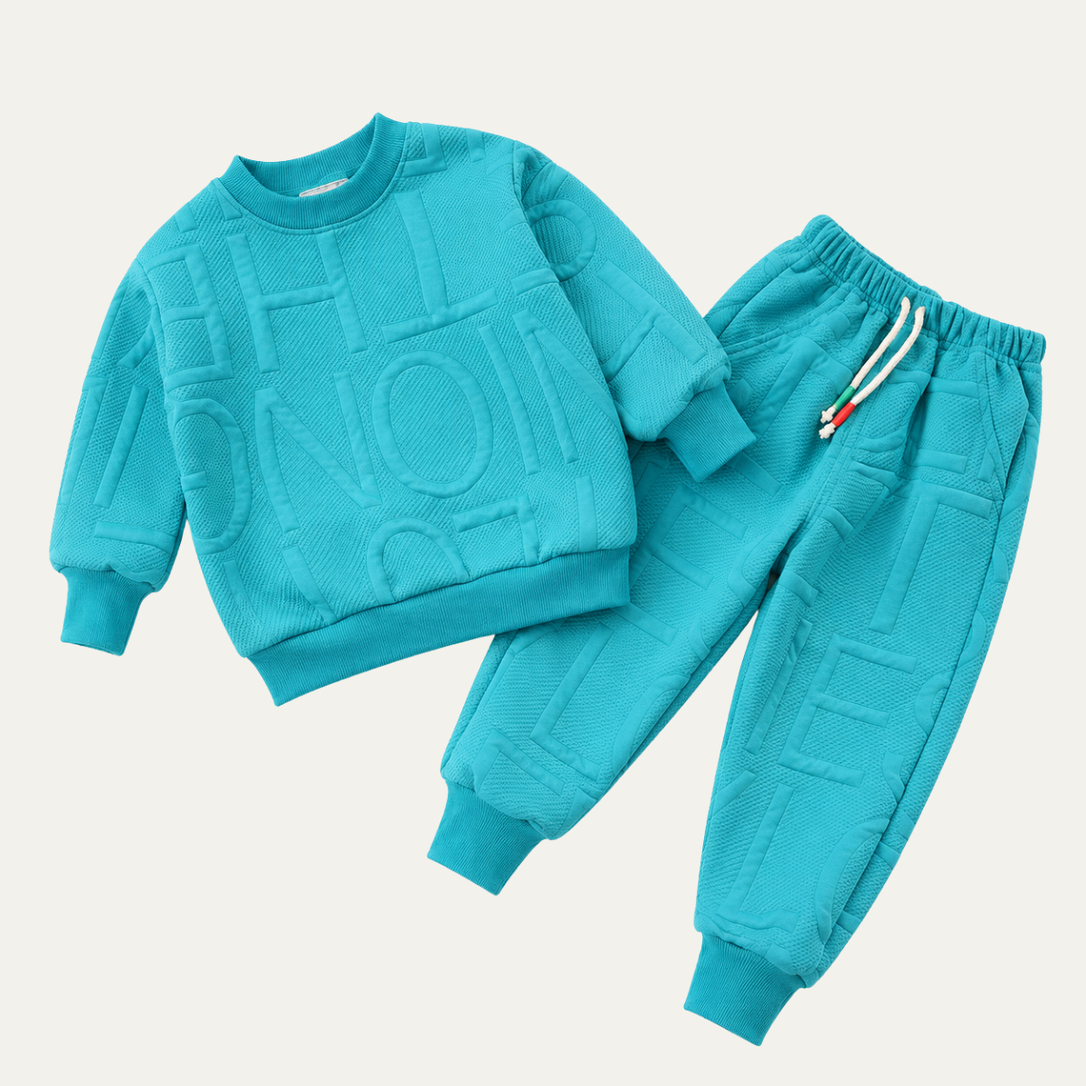 Unisex Embossed Sweatshirt & Jogger Pants Set