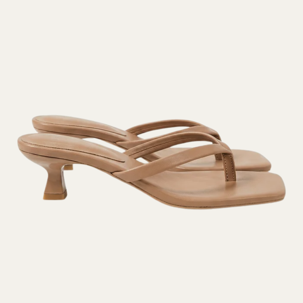 Women's Trendy Kitten Heel Slide Sandals with Square Toe