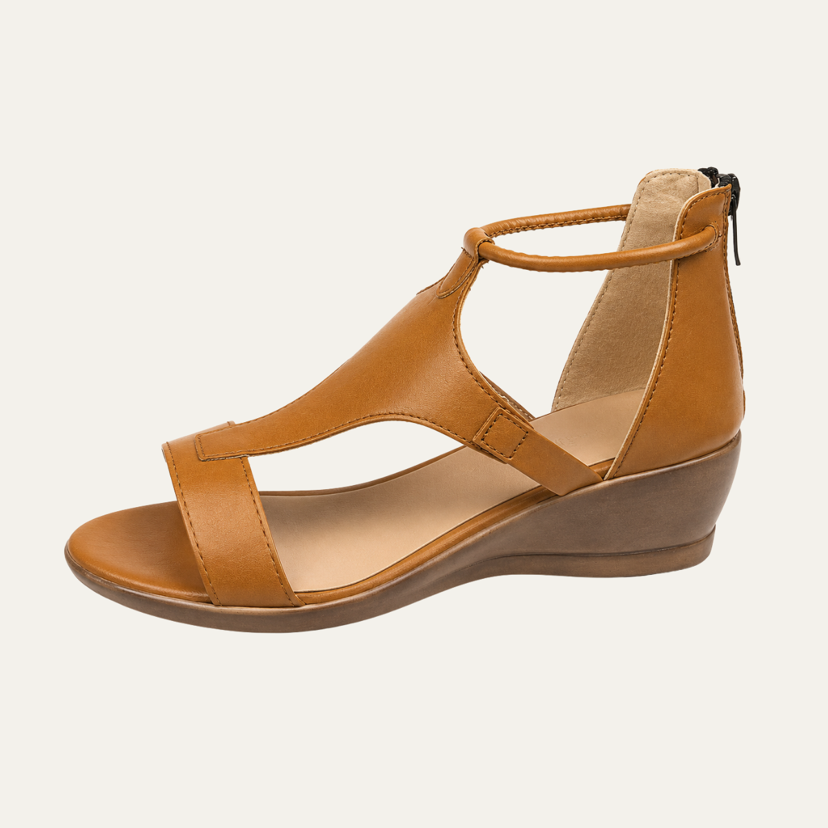 Open Toe Wedge Sandals with Ankle Strap