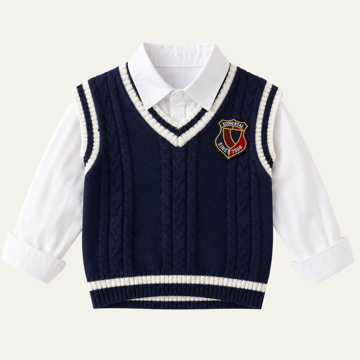 SoHo Kids Cable Knit Preppy Sweater Vest