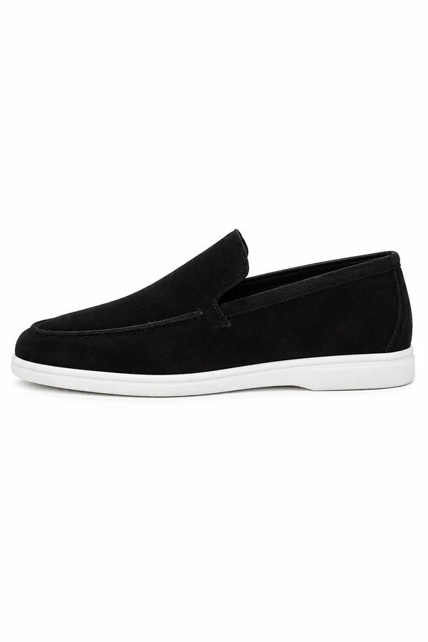 The Sheridan Men's Lightweight Slip On Suede Loafers - Black
