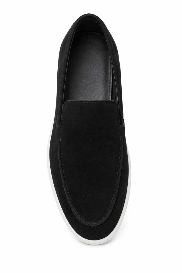 The Sheridan Men's Lightweight Slip On Suede Loafers - Black