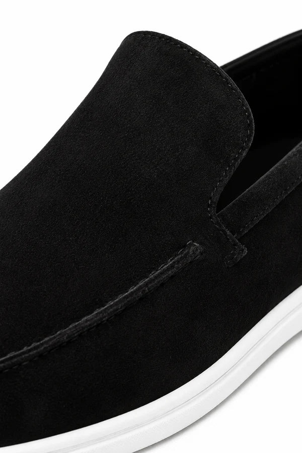 The Sheridan Men's Lightweight Slip On Suede Loafers - Black