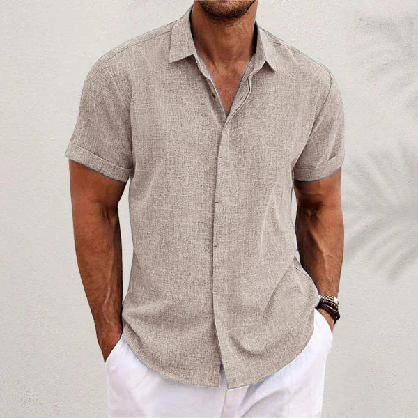 The Radda Men's Soft Fit Short Sleeve Linen Shirt