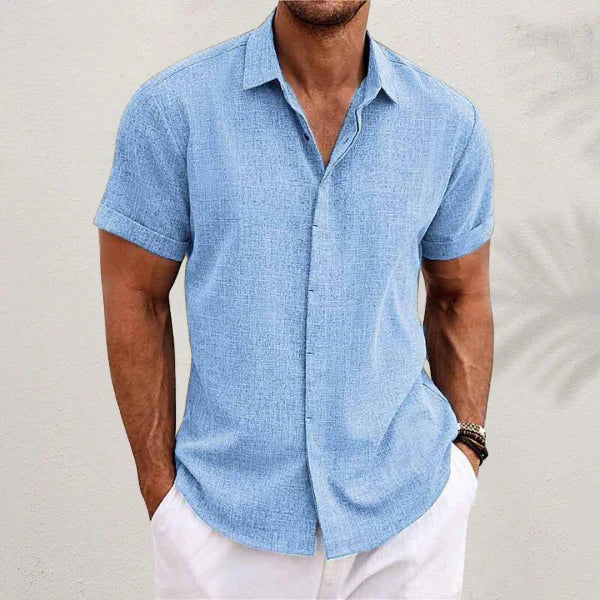 The Greve Men's Breathable Short Sleeve Linen Shirt