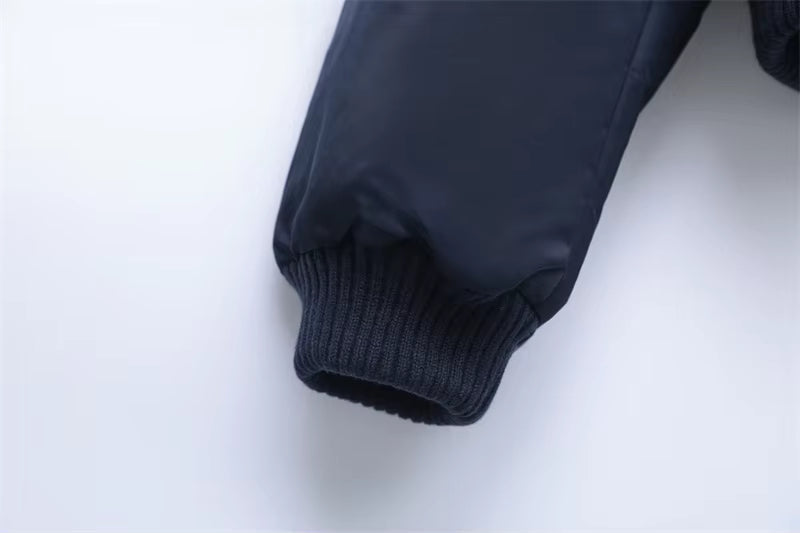 Women's Zip Bomber, Ribbed Trim