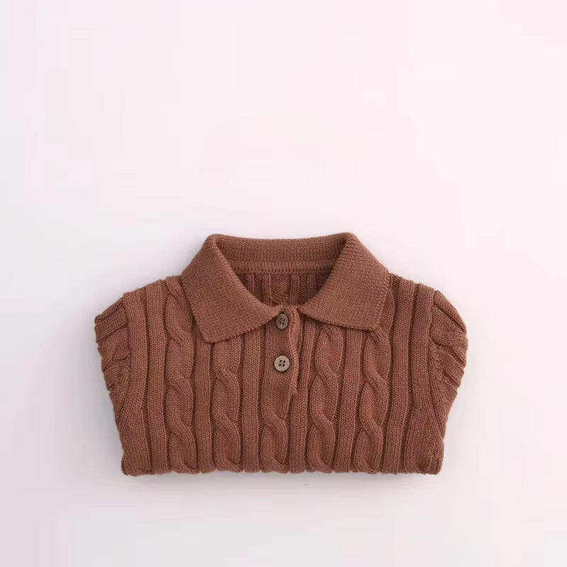 SoHo Kids Cable Knit Polo Sweater