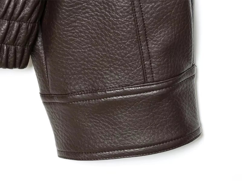 Women's Statement Collar Jacket in Brown