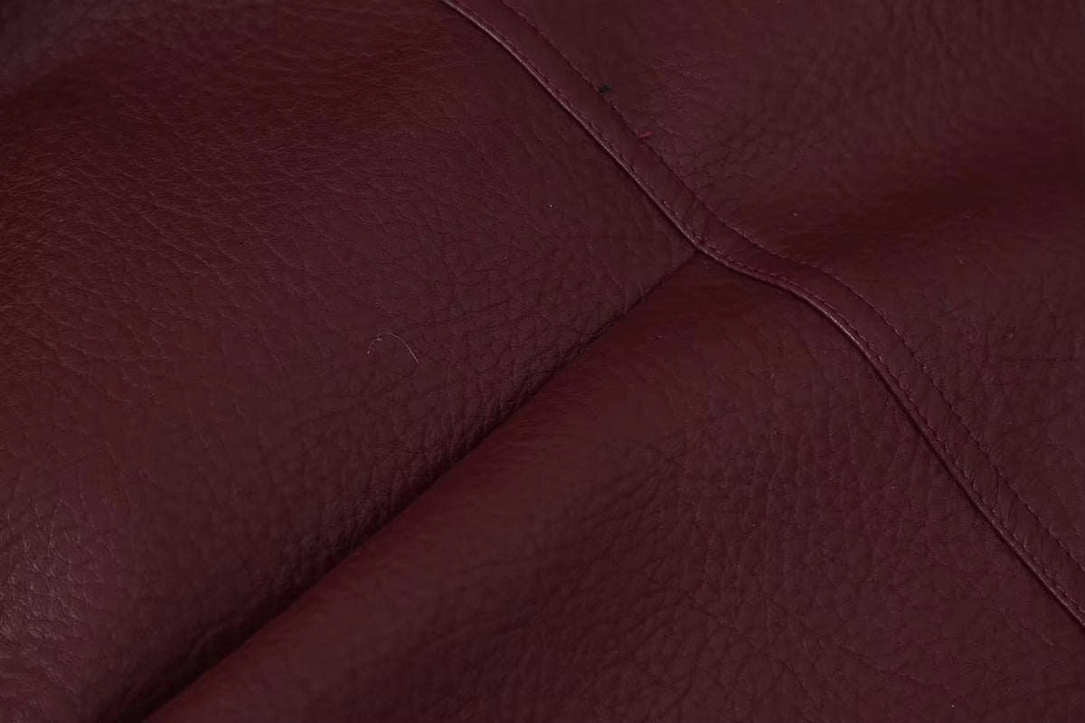 Women's Wine Red Jacket with Fur Collar