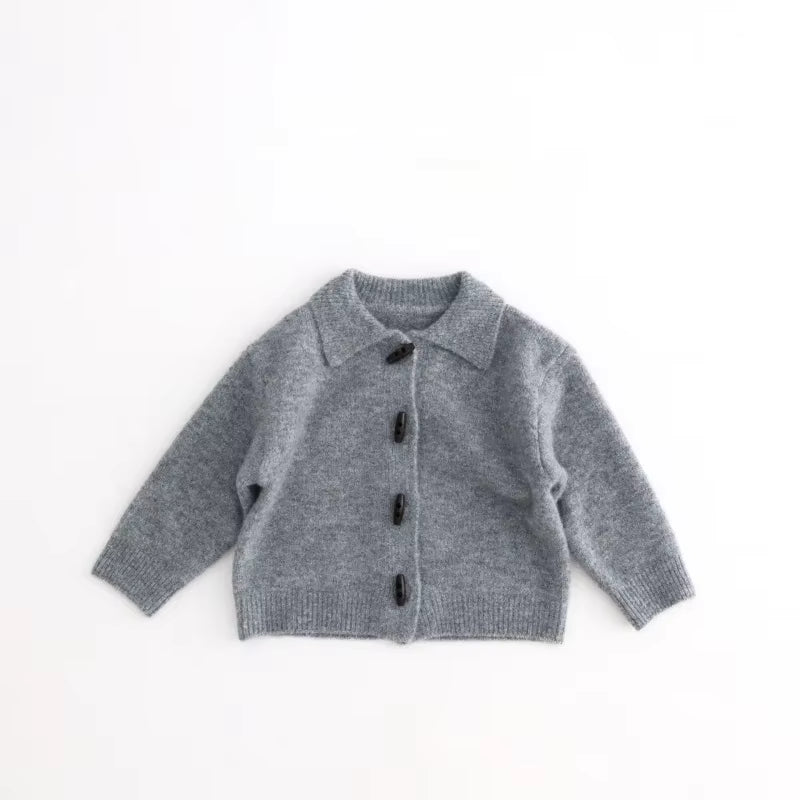 SoHo Kids Collared Knit Toggle Button Cardigan