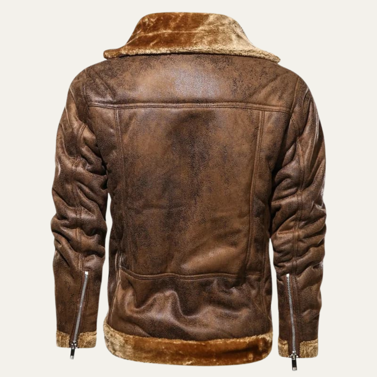 The Cervinia Men’s Winter Fleece Aviator Leather Jacket