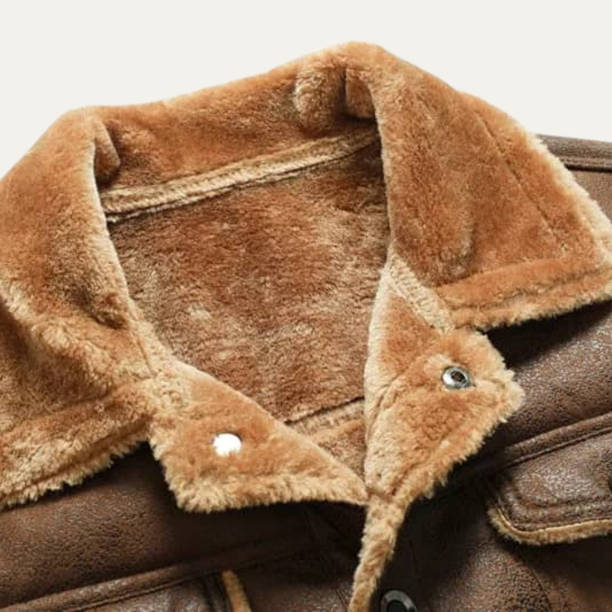 The Breuil Men’s Winter Shearling Biker Leather Jacket