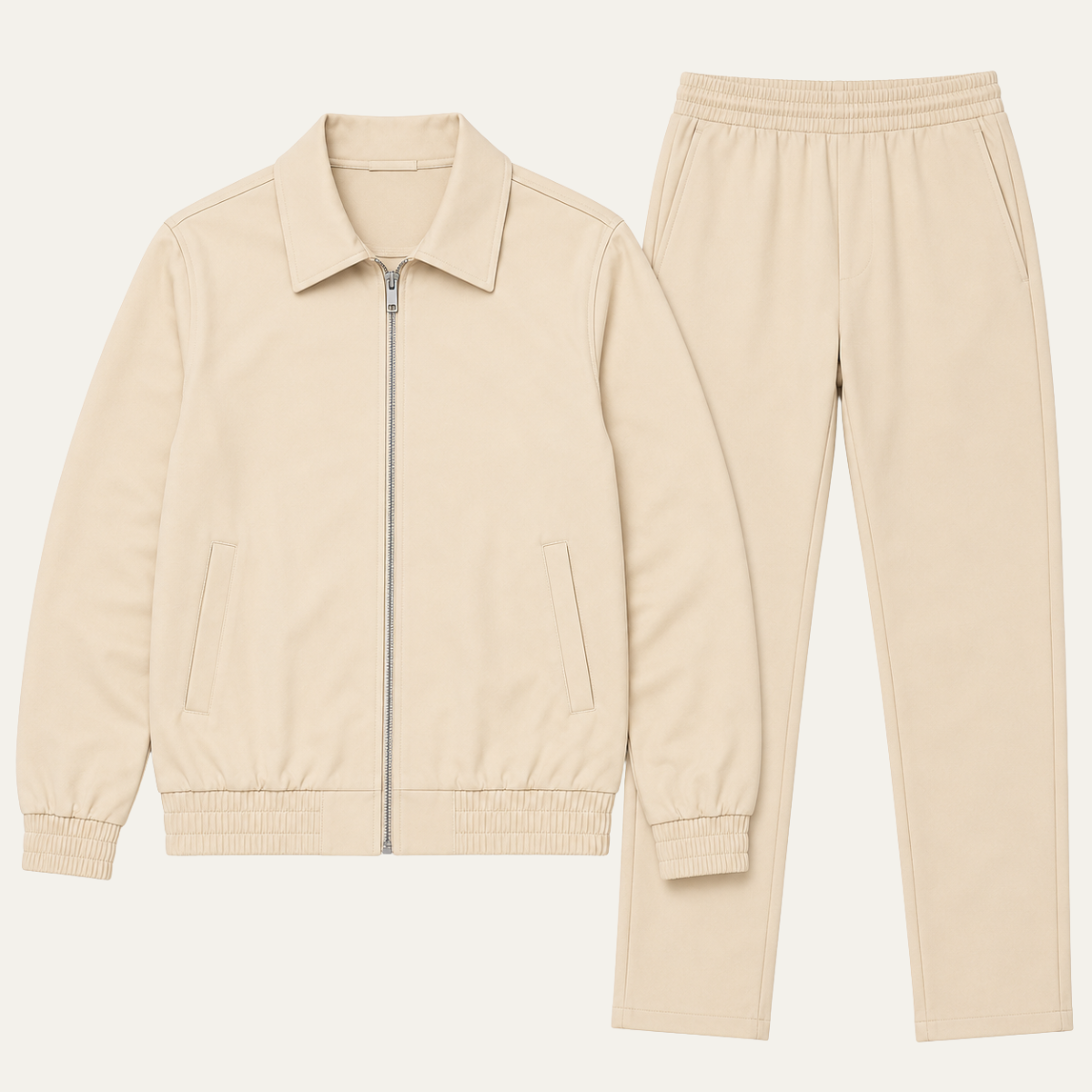 The Reno Men's Premium Tech Tracksuit Set - Beige