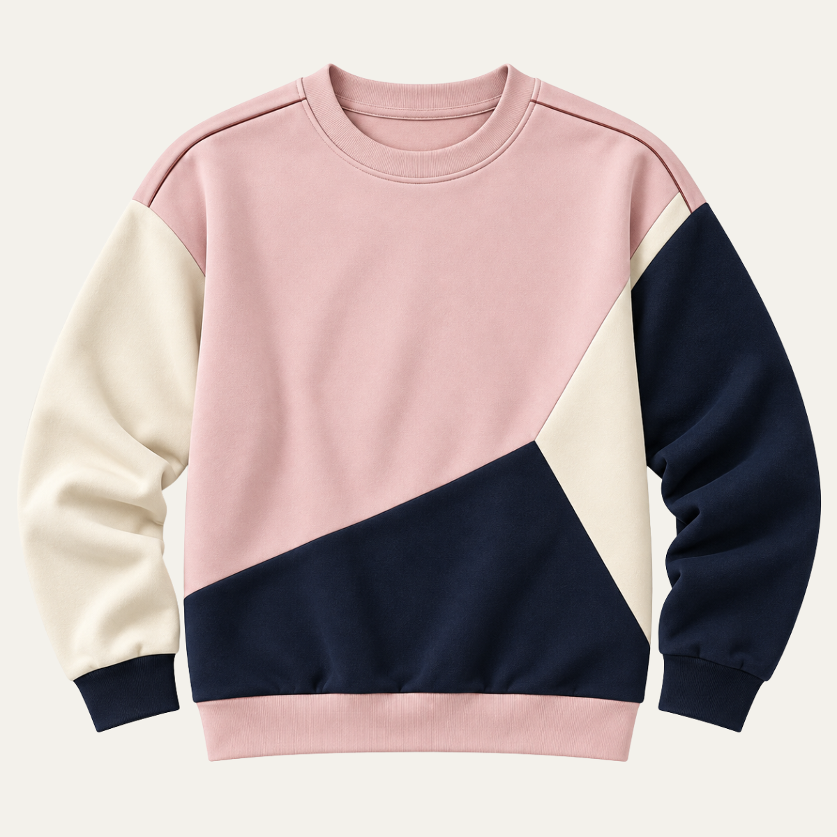 Women's Colour Block Sweatshirt, Crew Neck