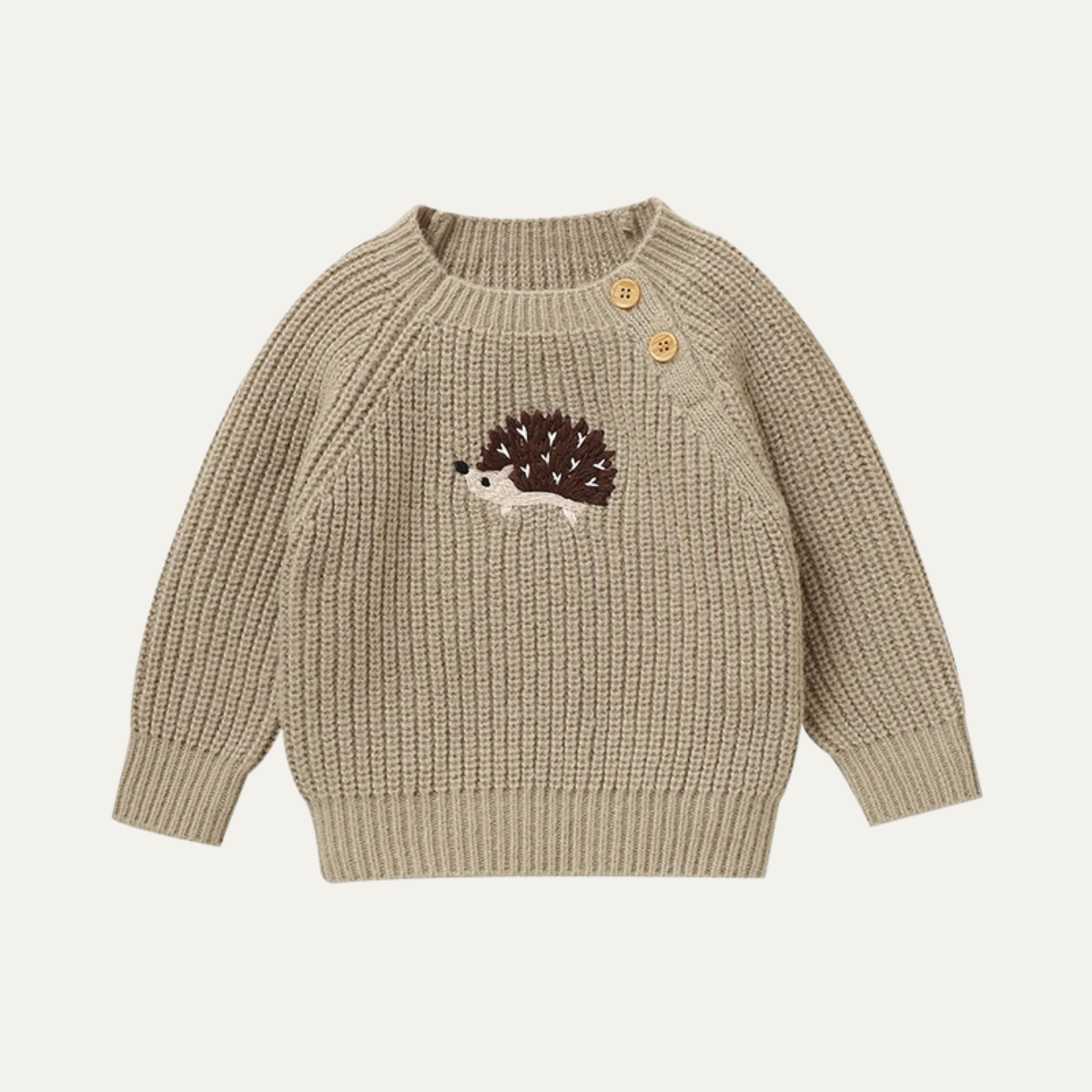 SoHo Kids Hedgehog Button Detail Knit Sweater