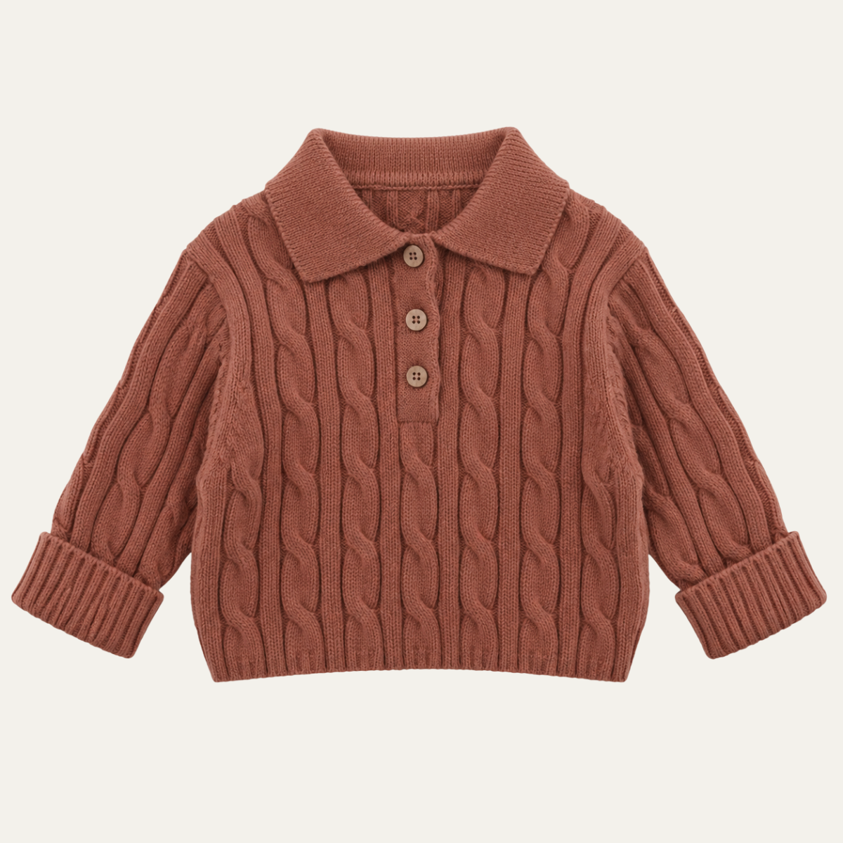 SoHo Kids Cable Knit Polo Sweater
