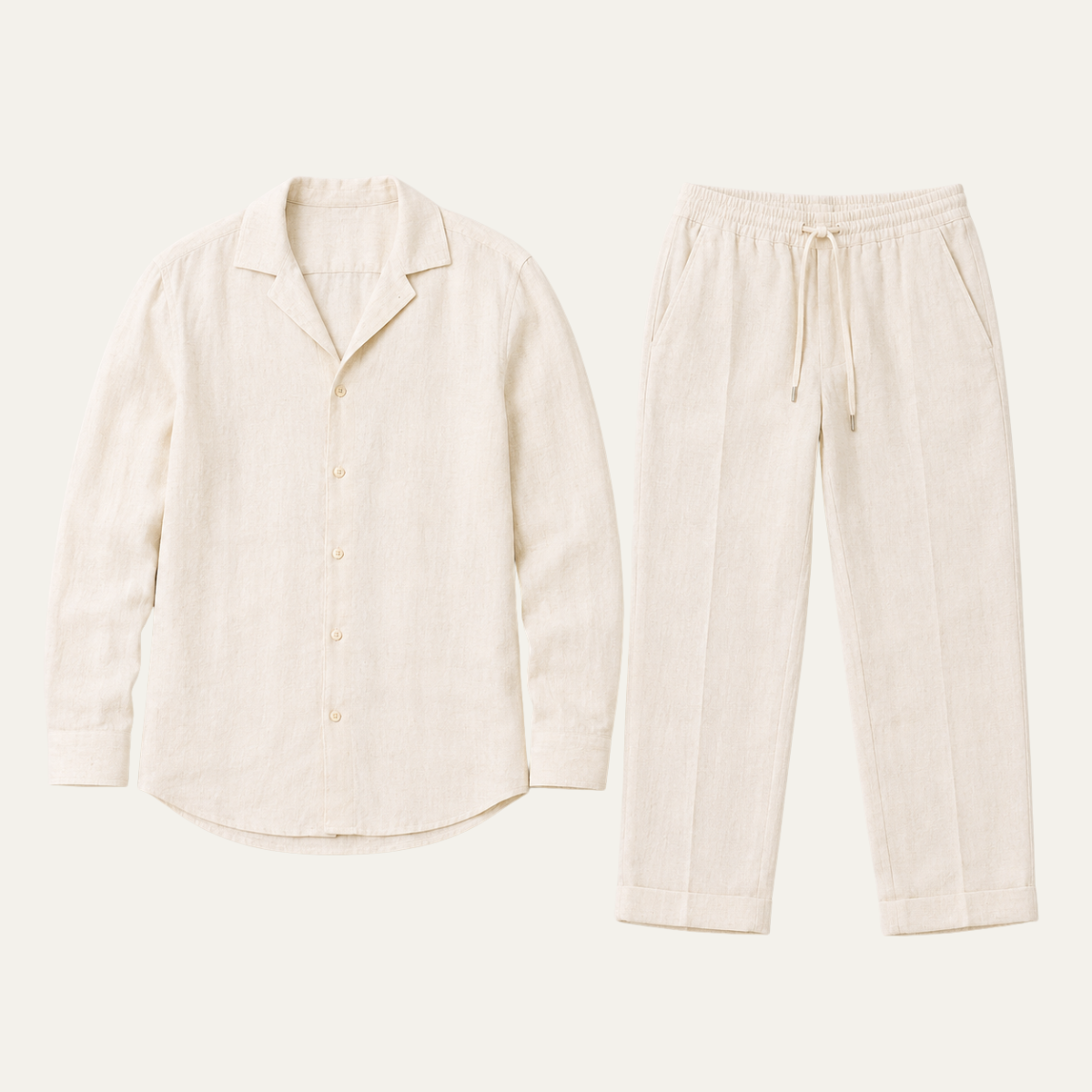 The Asti Men's Breathable Fit Linen Shirt and Trouser Set