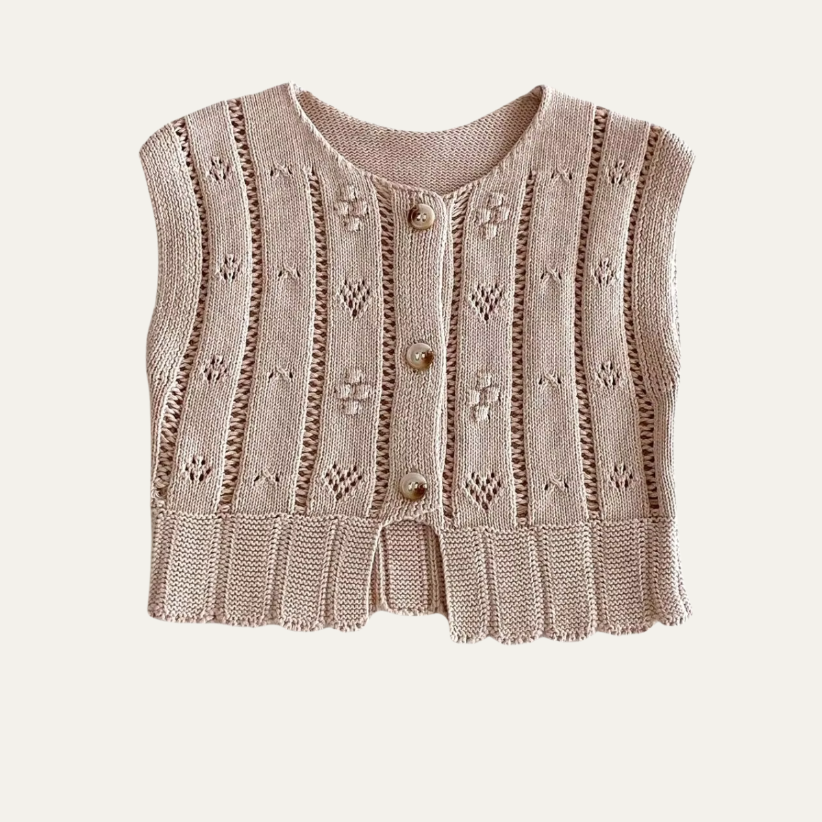 SoHo Kids Button Up Knit Pointelle Cardigan