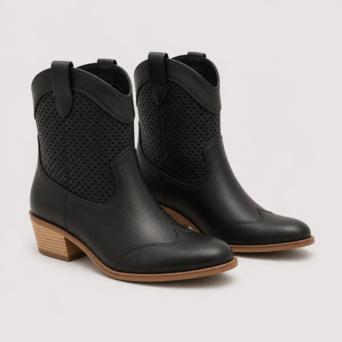 Women's Cowboy Ankle Boots with Block Heel
