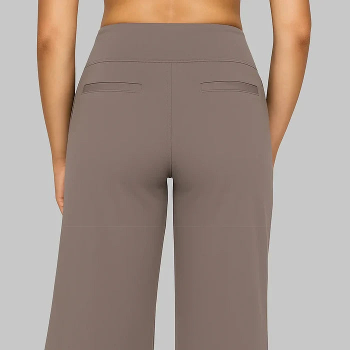 Women's High Waist Stretch Wide Leg Trousers with Comfortable Fit