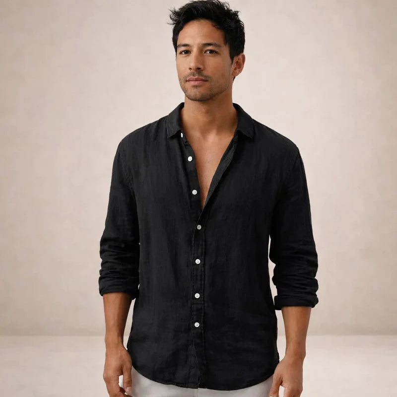 The Ravenna Men's Relaxed Fit Linen Button Up Shirt