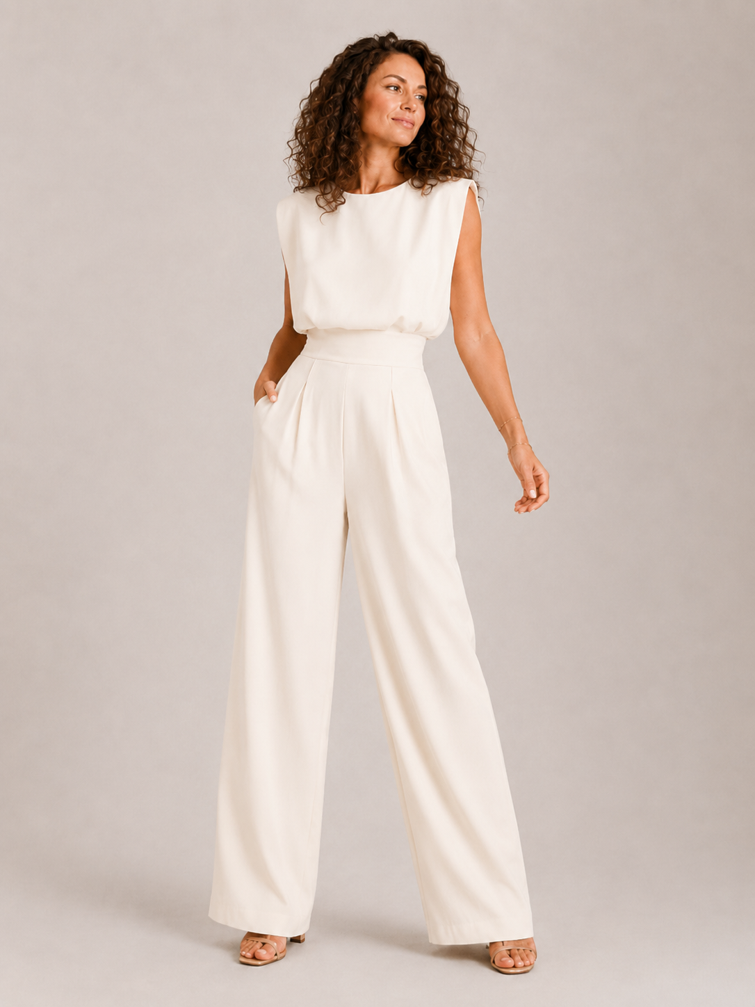 Women's Wide Leg Jumpsuit with Pockets