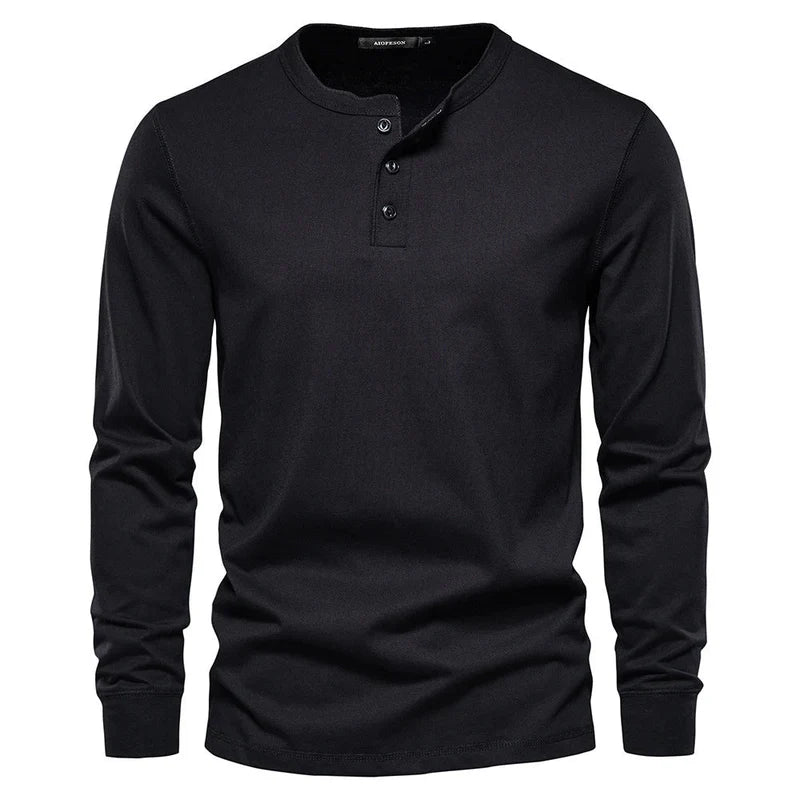 The Venice Men's Casual Button Neck Cotton Tee