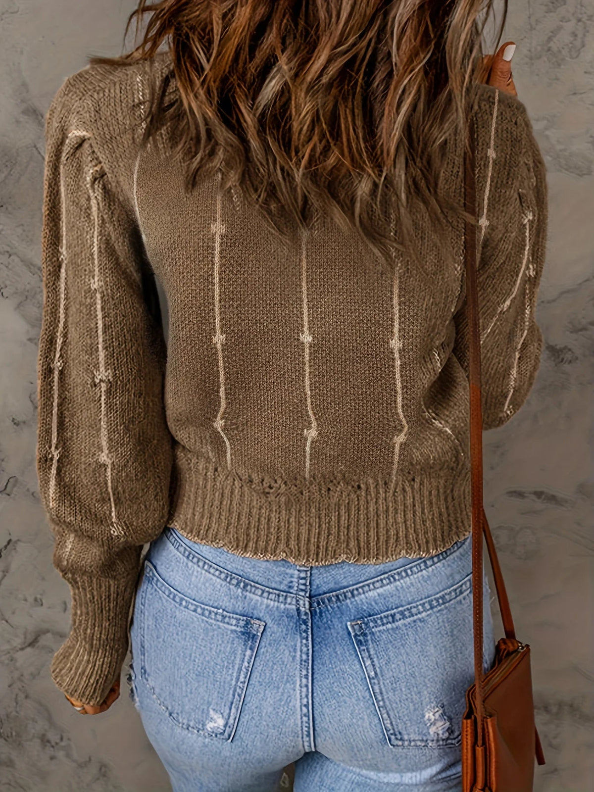 Women's Cropped Ribbed Top, Crew Neck