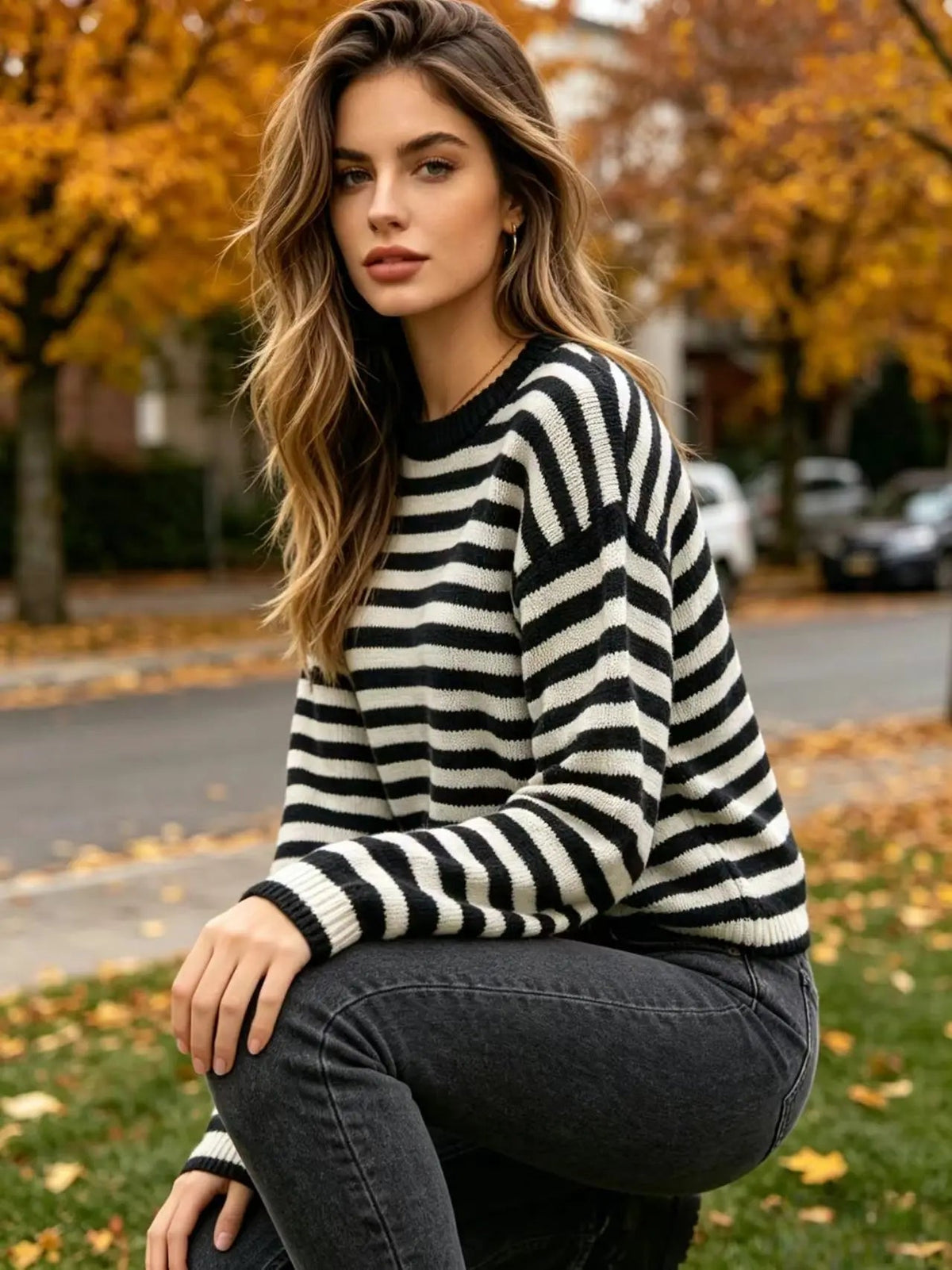 Women's Everyday Striped Knit Jumper