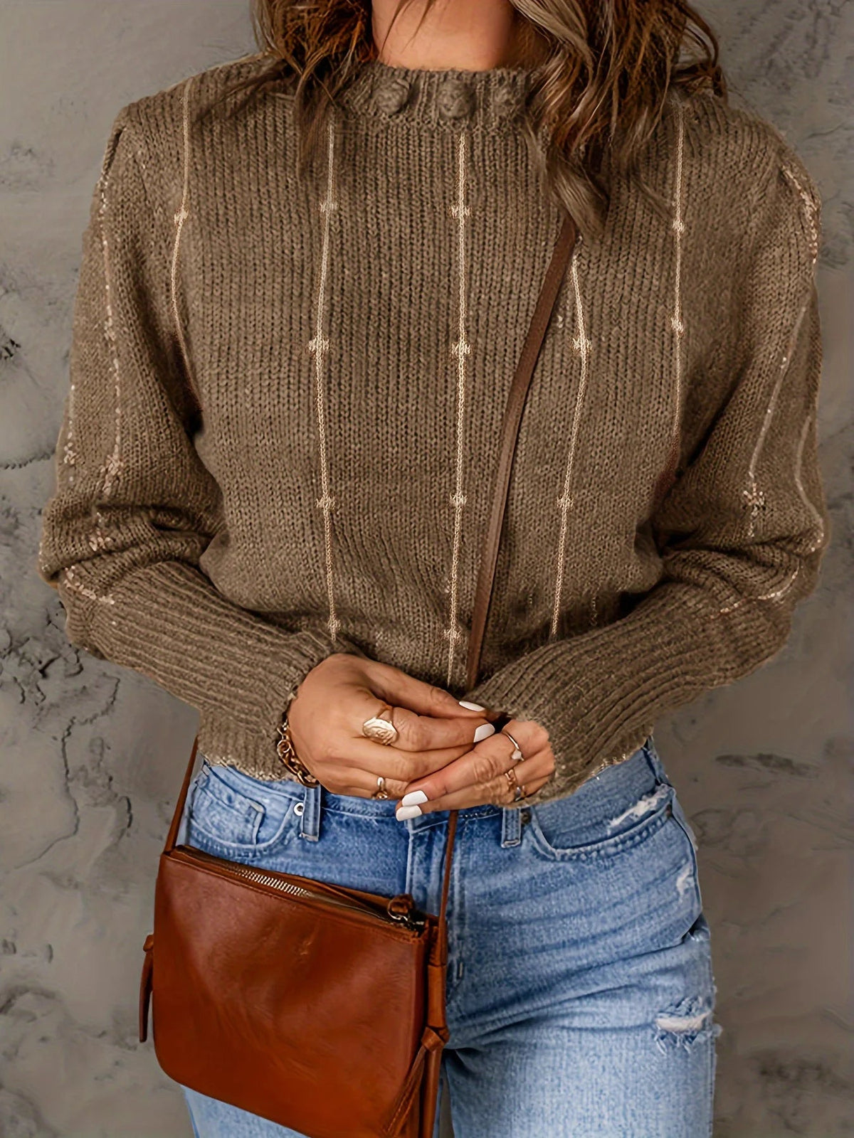 Women's Cropped Ribbed Top, Crew Neck