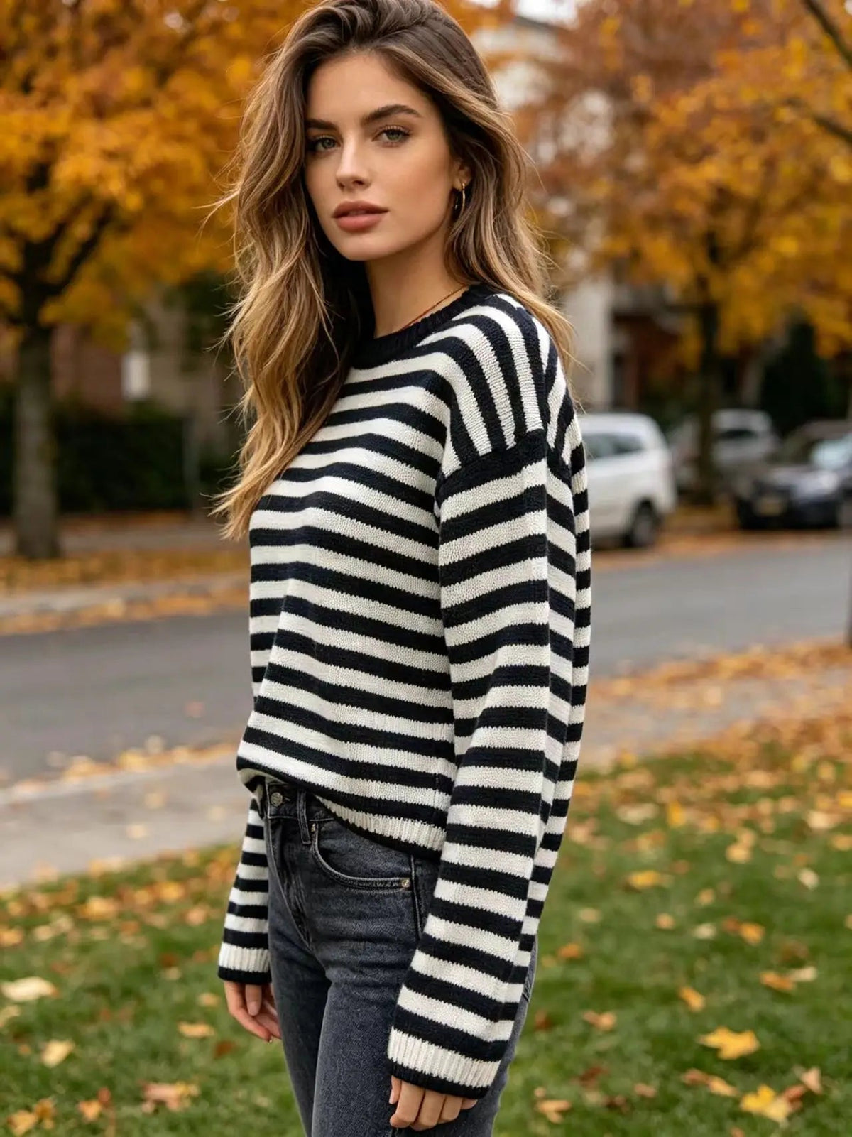 Women's Everyday Striped Knit Jumper