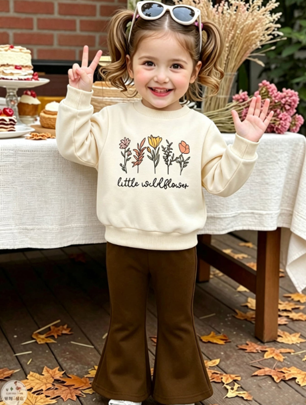 SoHo Kids Leopard Print Sweatshirt & Flare Pants Set