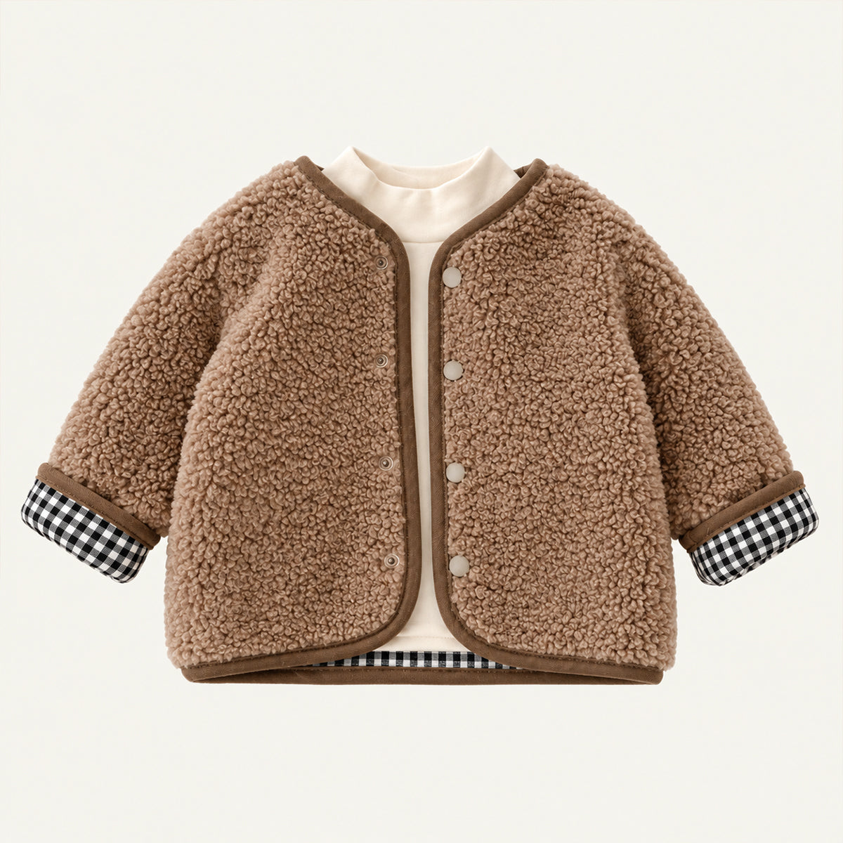 SoHo Kids | Unisex Plaid Fleece Reversible Sherpa Jacket