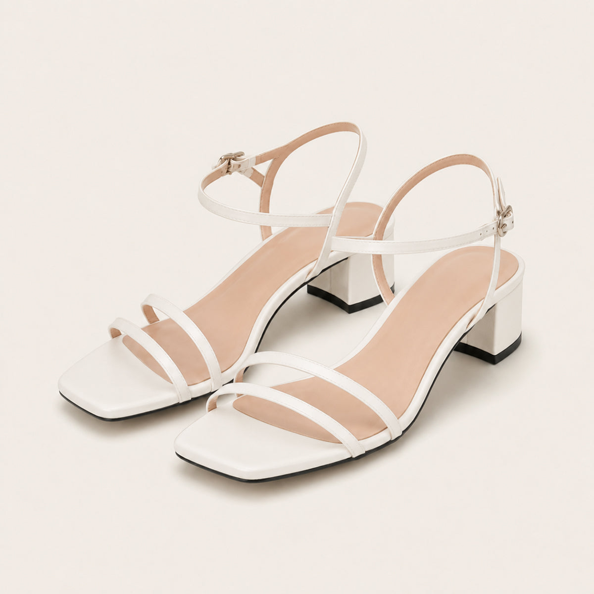 Women's Strappy Block Heel Sandals with Ankle Strap