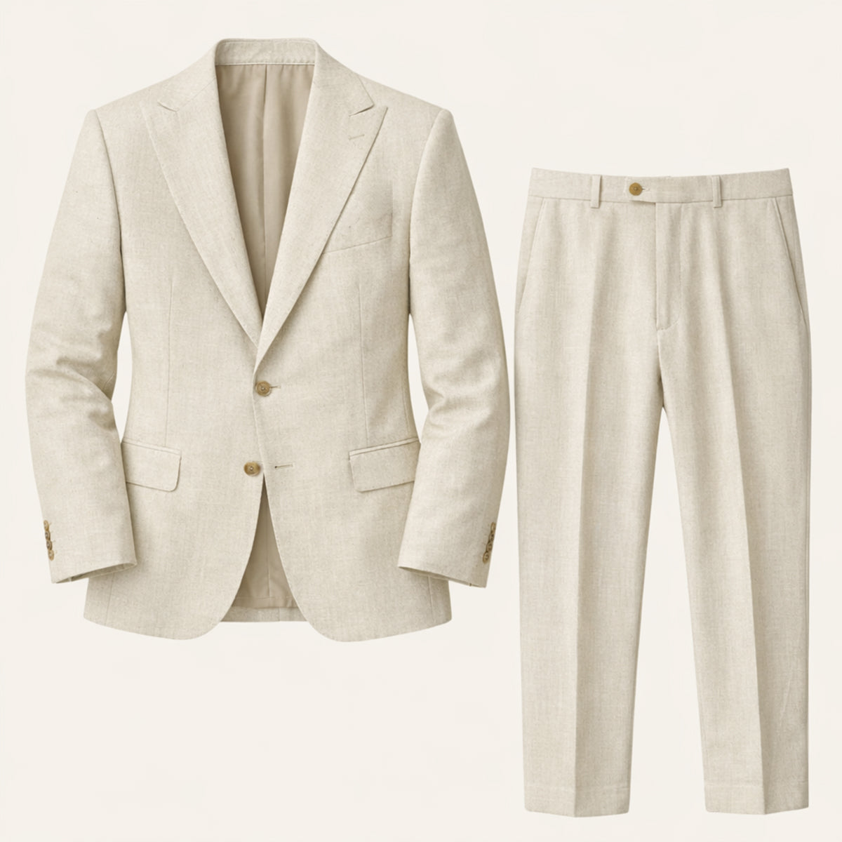 The Brookstone Ridge Men’s Classic Linen Wedding Suit – 2 Piece Single Breasted Set