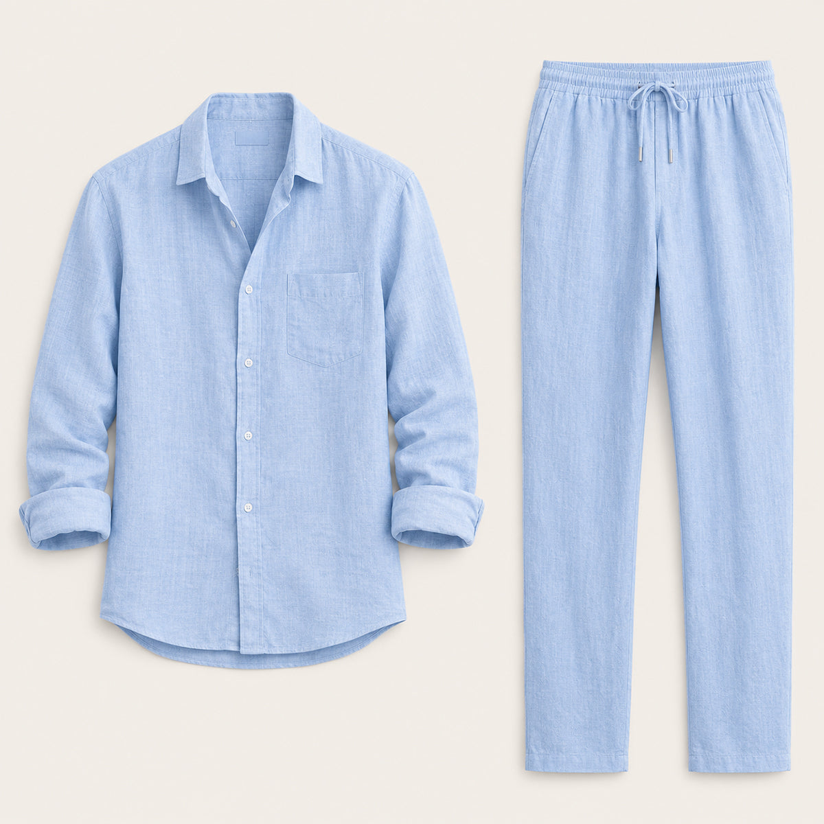 The Monferrato Men’s Linen Shirt and Pants Set – Casual Two Piece Outfit