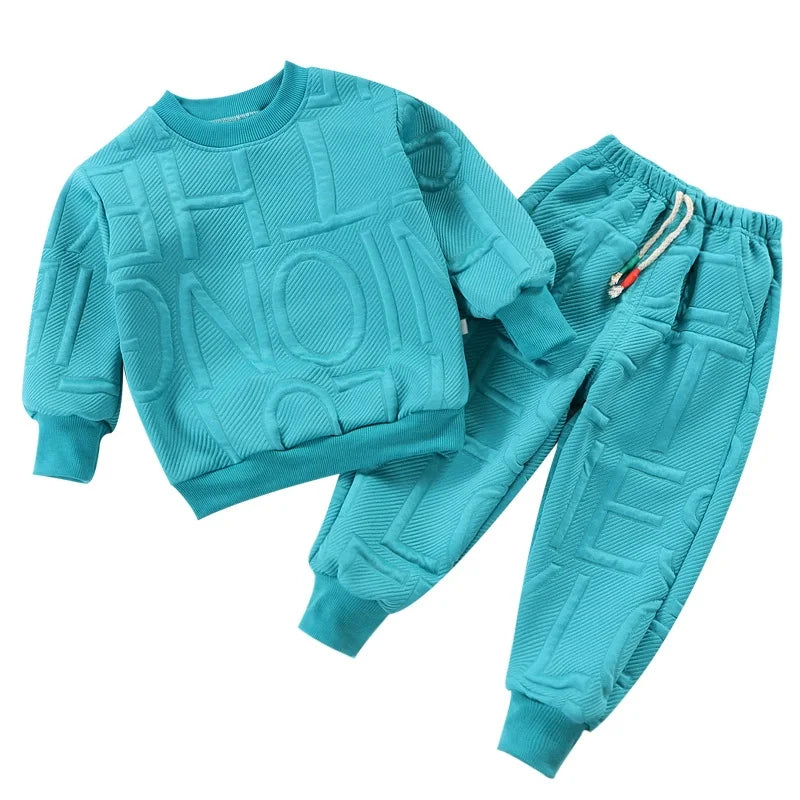 Unisex Embossed Sweatshirt & Jogger Pants Set