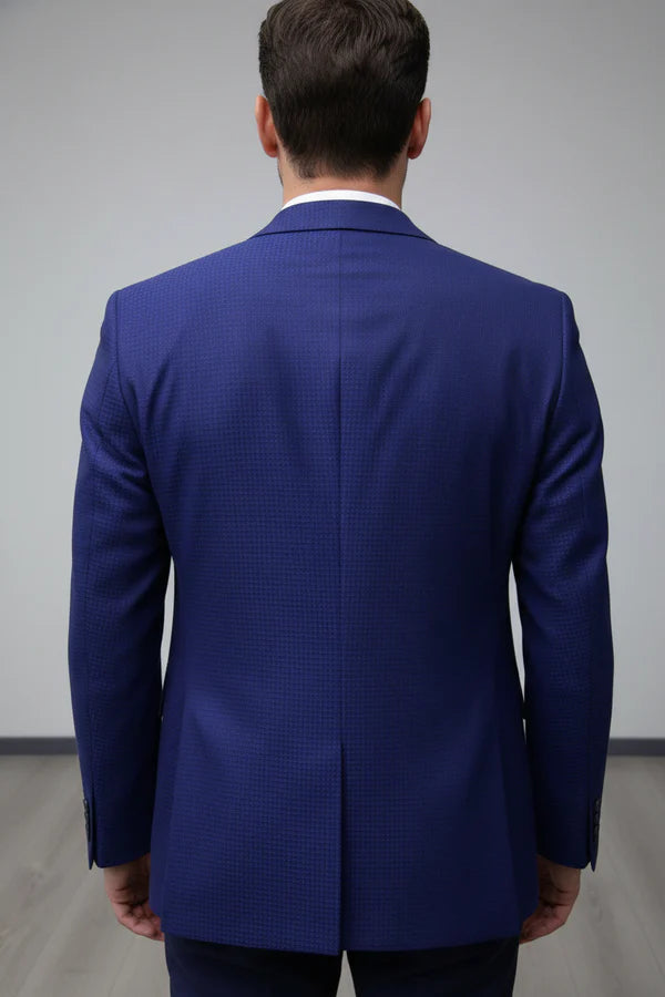 The Henderson Men's Smart Slim Fit Business Blazer - Navy Blue