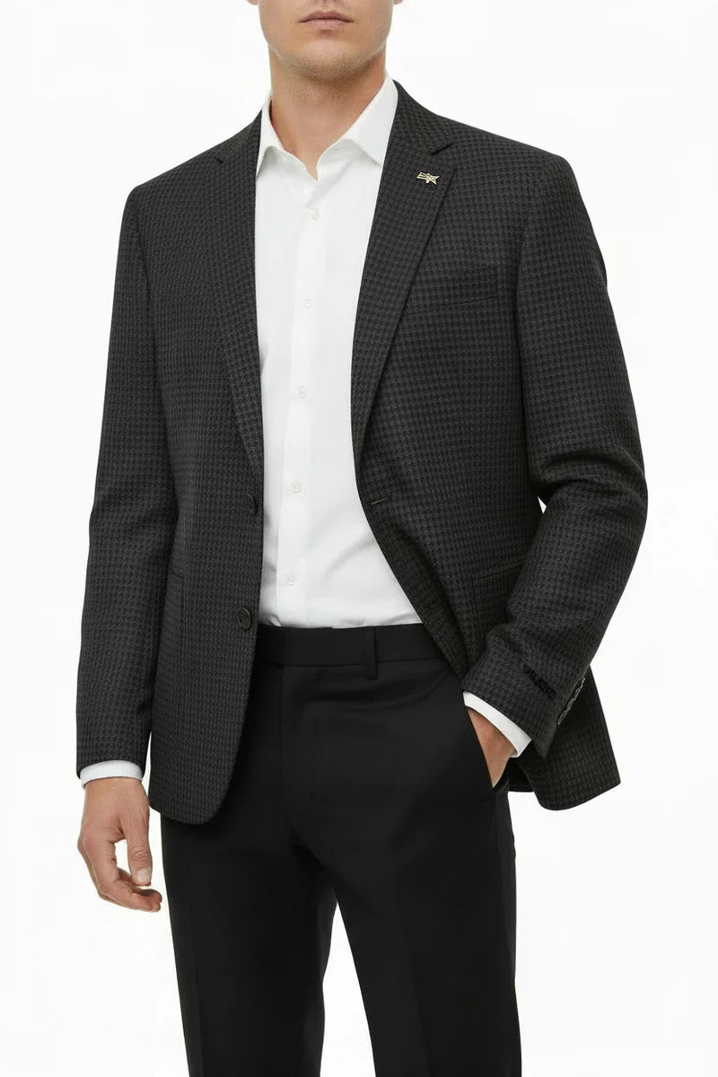 The Henderson Men's Smart Slim Fit Business Blazer - Black